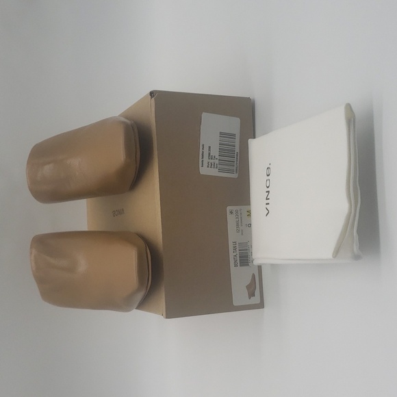 1676- Vince Benita Women's Mules Genuine Leather Size 9 Tan Color NWT - Picture 4 of 10